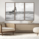 Black and White Surfing Wall Art Canvas Print – Framed Ocean by MyGreatCanvas | Canvas Wall Art Prints | Photo Prints & Wall Decor