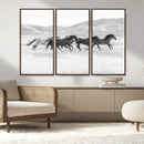 Wild Horses Running Wall Art Canvas Print, Framed Black by MyGreatCanvas | Canvas Wall Art Prints | Photo Prints & Wall Decor