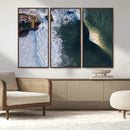 Ocean Wave Wall Art – Aerial Coastal View Canvas Artwork, by MyGreatCanvas | Canvas Wall Art Prints | Photo Prints & Wall Decor