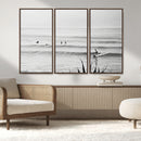 Surfer Silhouette Wall Art – Framed Calm Ocean Canvas by MyGreatCanvas | Canvas Wall Art Prints | Photo Prints & Wall Decor