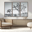 Joshua Tree Wall Art Canvas Print – Framed Black White