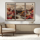 Modern Japanese Wall Art Canvas Print – Framed Abstract