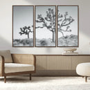 Joshua Trees Wall Art Canvas Print – Framed Black White