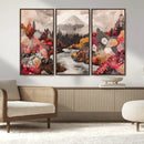 Mountain Wall Art Canvas Print – Framed Autumn Forest