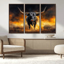Longhorn Canvas Wall Art Canvas Print – Framed Bold Bull