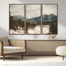 Mountain Landscape Wall Art Canvas Print – Framed Snowy
