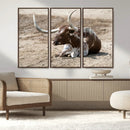 Texas Longhorn Wall Art Canvas Print – Framed Country Living