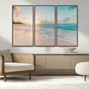 Beach Sunset Wall Art Canvas Print – Framed Ocean Waves