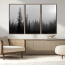 Misty Pines Wall Art Canvas Print – Framed Woodland