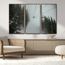 Ski Lift Wall Art Canvas Print – Snowy Pines Misty Landscape by MyGreatCanvas | Canvas Wall Art Prints | Photo Prints & Wall Decor