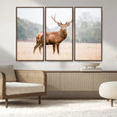 Vintage Wildlife Wall Art Canvas Print – Misty Landscape