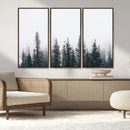 Foggy Forest Wall Art Canvas Print – Framed Misty Pines