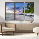 Tropical Beach Wall Art Canvas Print – Framed Sunset Glow