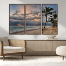 Tropical Storm Wall Art Canvas Print – Framed Moody Beach