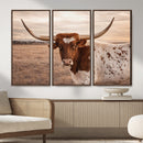 Texas Longhorn Cow Canvas Wall Art, Majestic Bull and Rustic by MyGreatCanvas | Canvas Wall Art Prints | Photo Prints & Wall Decor