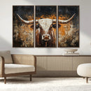Abstract Longhorn Bull Wall Art Canvas Print – Vintage by MyGreatCanvas | Canvas Wall Art Prints | Photo Prints & Wall Decor