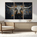 Rustic Longhorn Bull Wall Art Canvas Print – Vintage Western by MyGreatCanvas | Canvas Wall Art Prints | Photo Prints & Wall Decor