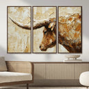 Rustic Longhorn Bull Wall Art Canvas Print – Vintage Western by MyGreatCanvas | Canvas Wall Art Prints | Photo Prints & Wall Decor