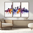 Atlanta Skyline Wall Art Canvas Print – Framed Colorful
