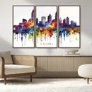 Atlanta Skyline Wall Art Canvas Print – Framed Colorful
