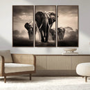 Elephant Family Wall Art Canvas Print, Framed Elephant Wall