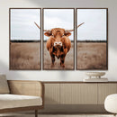 Longhorn Bull Wall Art Canvas Print – Framed Rustic by MyGreatCanvas | Canvas Wall Art Prints | Photo Prints & Wall Decor