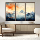 Warm Clouds Abstract Mountain Wall Art Canvas Print