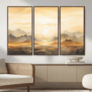 Sepia Color Abstract Mountain Wall Art Canvas Print