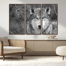 Wild Wolf Blue Eye Wall Art Canvas Print