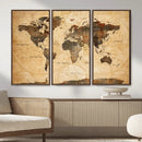 Push Pin World Map Canvas Print – Travel Tracker Wall Art