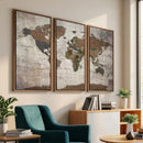 World Map Canvas Print – Framed Detailed Map of the World