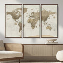 Detailed World Map Wall Art Canvas Print by MyGreatCanvas | Canvas Wall Art Prints | Photo Prints & Wall Decor