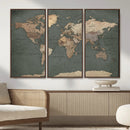 Rustic Black and Wood World Map Canvas Wall Art – Framed by MyGreatCanvas | Canvas Wall Art Prints | Photo Prints & Wall Decor