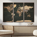 Vintage World Map Canvas Wall Art – Framed Travel Map for by MyGreatCanvas | Canvas Wall Art Prints | Photo Prints & Wall Decor