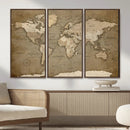 World Map Wall Art Canvas Print, Framed Map Art Picture by MyGreatCanvas | Canvas Wall Art Prints | Photo Prints & Wall Decor