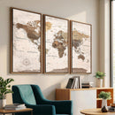 World Map Canvas Print – Framed Travel Map Wall Art for