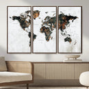 Large World Map Canvas Print – Framed Travel Map Wall Art
