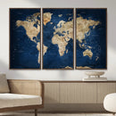 World Map Canvas Print – Framed Travel Map Wall Art for