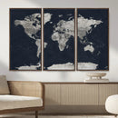 Colorful Watercolor World Map Canvas Print – Vibrant Framed
