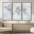 World Map Canvas Print – Detailed Map of the World Wall Art