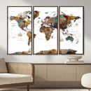 Watercolor World Map Canvas Print – Detailed Map of the