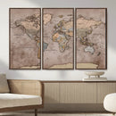 Grunge World Map Canvas Wall Art - Vintage Aged World Map by MyGreatCanvas | Canvas Wall Art Prints | Photo Prints & Wall Decor