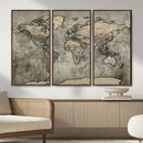 World Map Canvas Print – Detailed Map of the World Wall Art