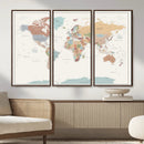 Pastel Colors World Map Wall Art Canvas Print by MyGreatCanvas | Canvas Wall Art Prints | Photo Prints & Wall Decor