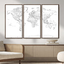 World Map Canvas Print – Framed Modern Detailed Map of the by MyGreatCanvas | Canvas Wall Art Prints | Photo Prints & Wall Decor