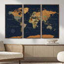 Modern World Map Canvas Print – Framed Detailed Map of the by MyGreatCanvas | Canvas Wall Art Prints | Photo Prints & Wall Decor