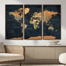 Vintage World Map Canvas Wall Art – Detailed Map with by MyGreatCanvas | Canvas Wall Art Prints | Photo Prints & Wall Decor