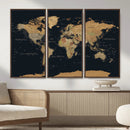 Vintage World Map Earth Globe Countries Oceans Continents by MyGreatCanvas | Canvas Wall Art Prints | Photo Prints & Wall Decor