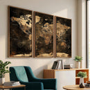 World Map Canvas Print, Modern Decorative Framed Map Artwork