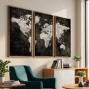 Vintage World Map Wall Art Canvas Print – Framed Large Map